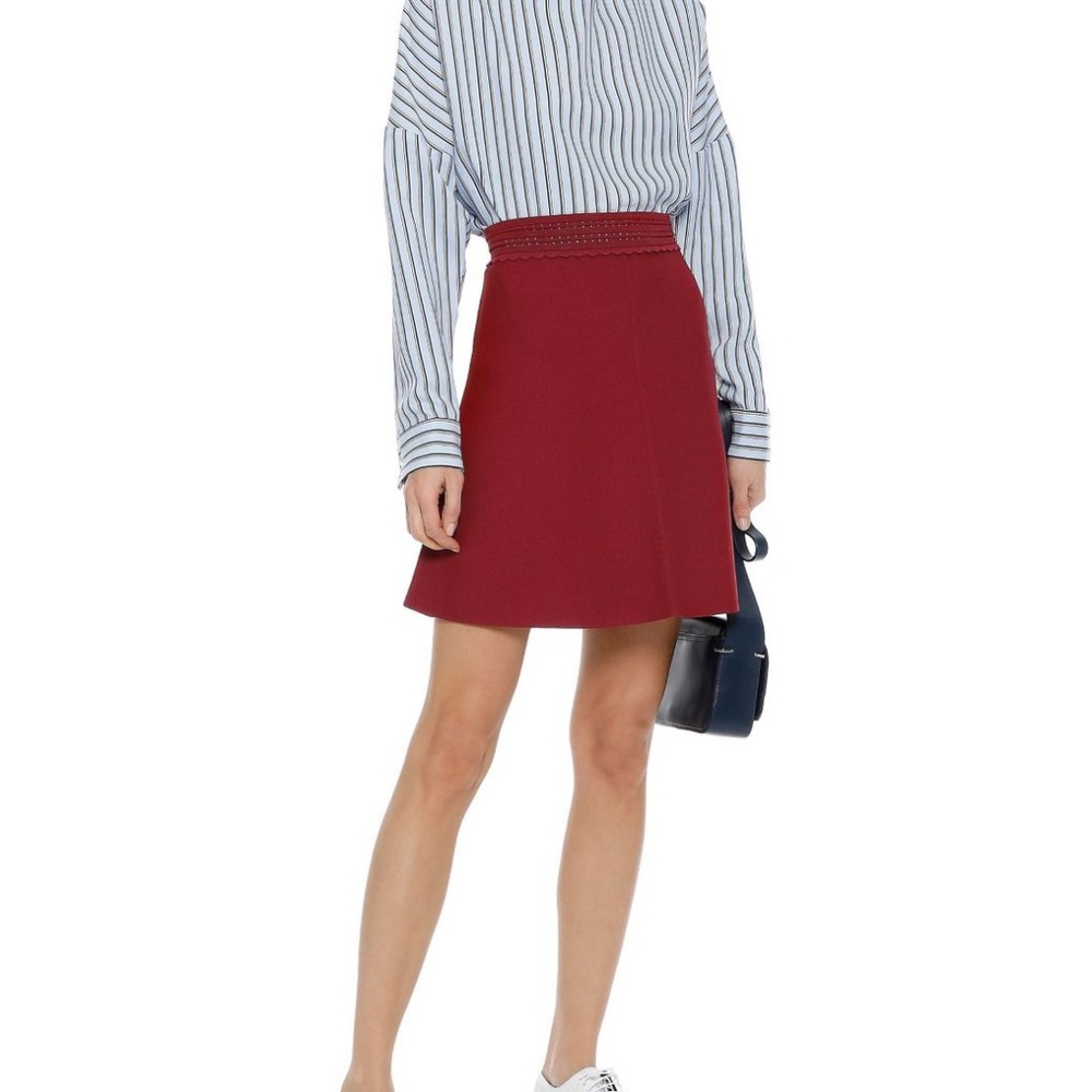 Sandro E18 ruby Stretch-knit Mini skirt size 1 NWT